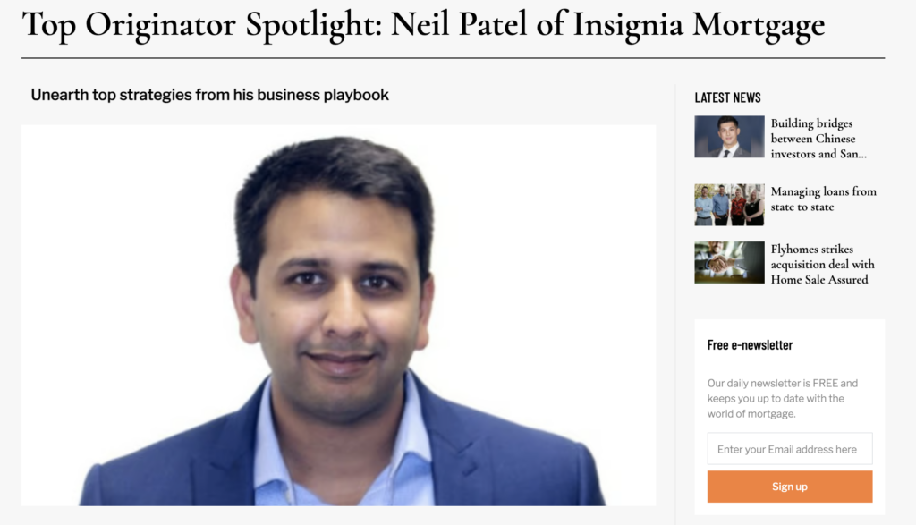 , Insignia&#8217;s Neil Patel Featured In MPA Magazine